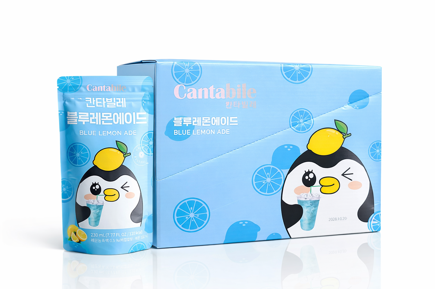 Cantabile Korean Convenience Store Pouch Drink Box of 10 Blue Lemon