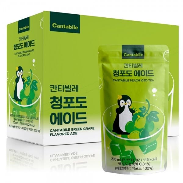Cantabile Korean Convenience Store Pouch Drink Box of 10 Green Grape