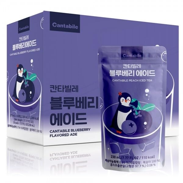 Cantabile Korean Convenience Store Pouch Drink Box of 10 Blueberry