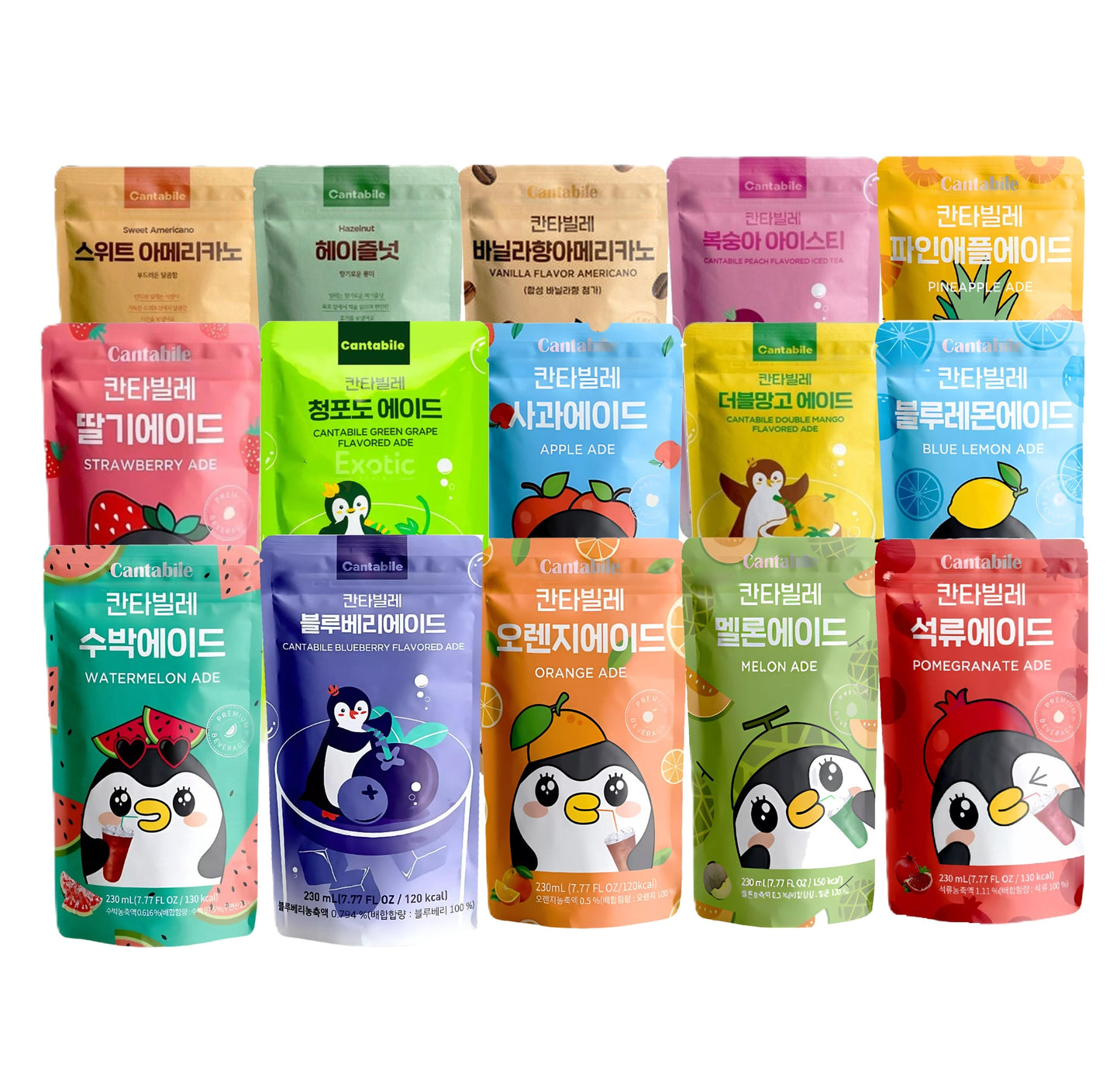 Cantabile Korean Pouch Drink - 15 Variety