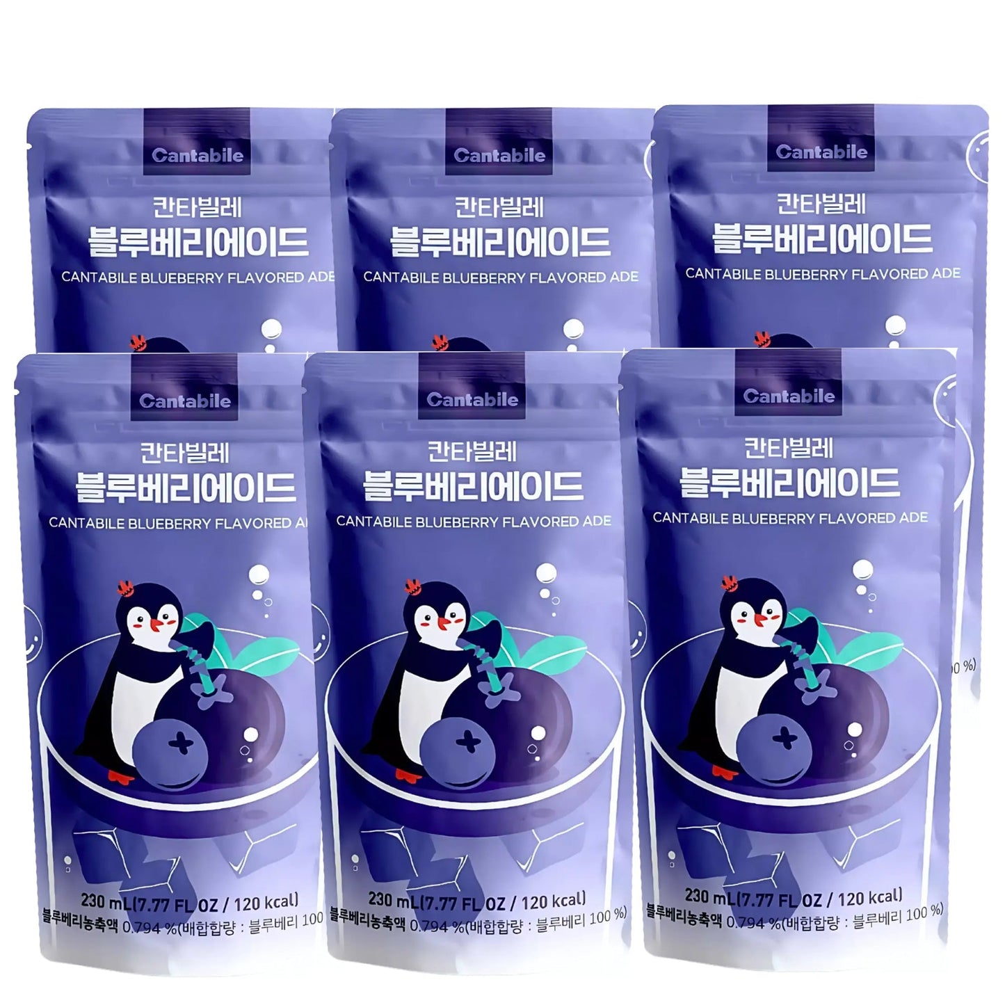 Cantabile Korean Convenience Store Pouch Drink 6 Pack of  Blueberry