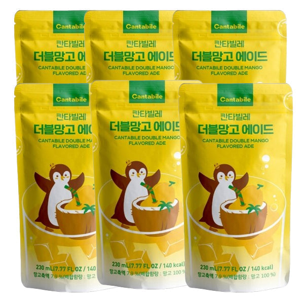 Cantabile Korean Convenience Store Pouch Drink 6 Pack of Double Mango
