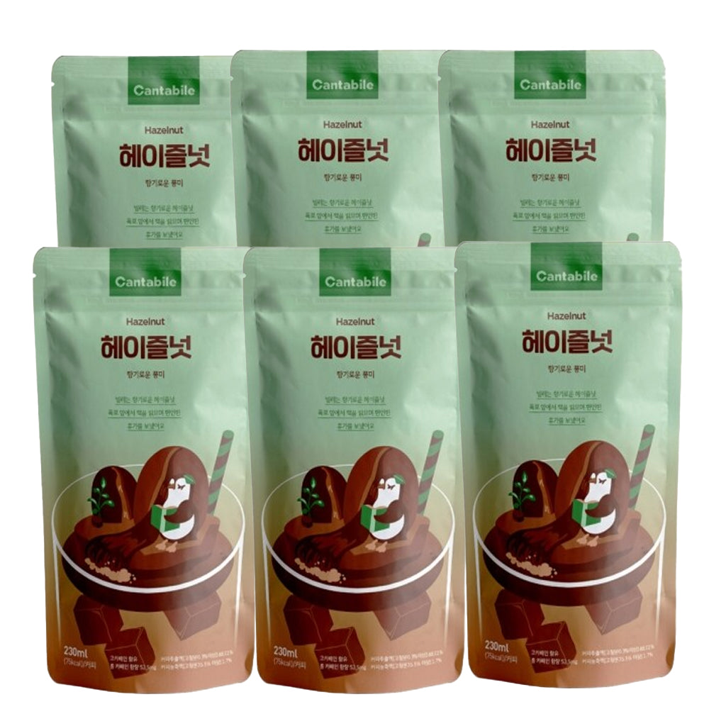 Cantabile Korean Convenience Store Pouch Drink 6 Pack of Hazenut
