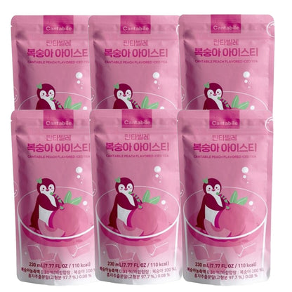 Cantabile Korean Convenience Store Pouch Drink 6 Pack of Peach Iced Tea