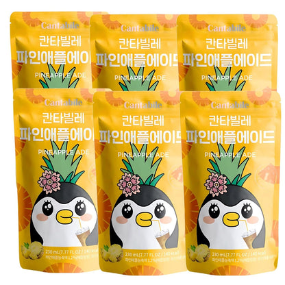 Cantabile Korean Convenience Store Pouch Drink 6 Pack of Pineapple