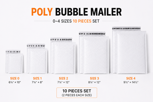 Poly Bubble Mailers 10 Pack Assorted Sizes