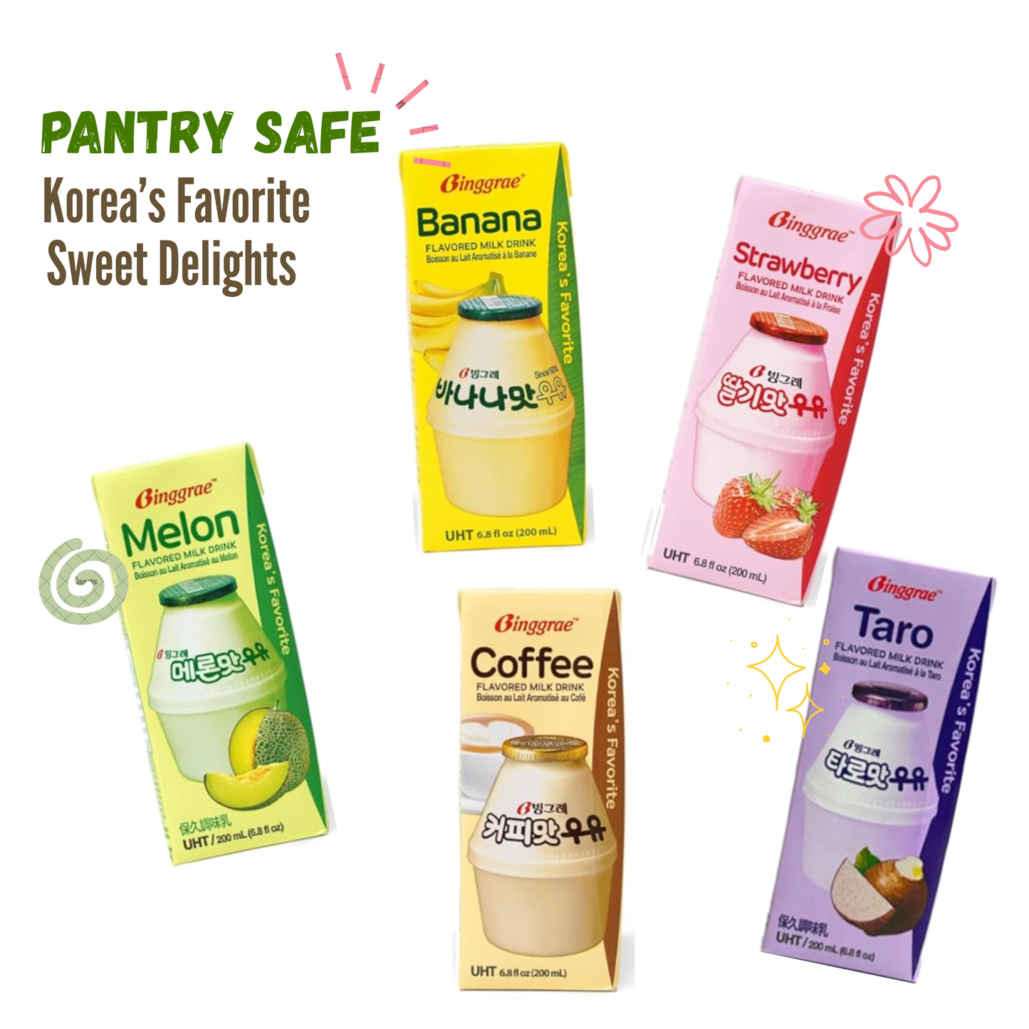 Binggrae Milk 20-Pack Variety (5 Flavors)