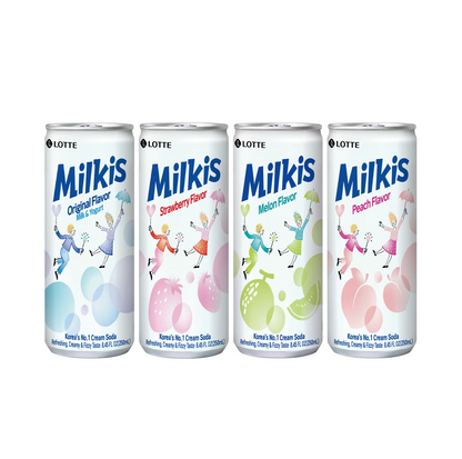 Lotte Milkis Variety 24 Pack - Original, Strawberry, Melon, Peach (6 Each)