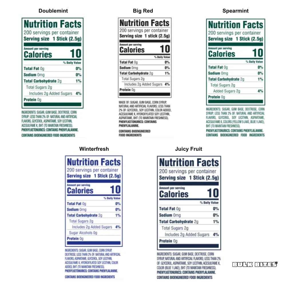 Wrigley Chewing Gum Variety Pack of 40 - 5 Flavors