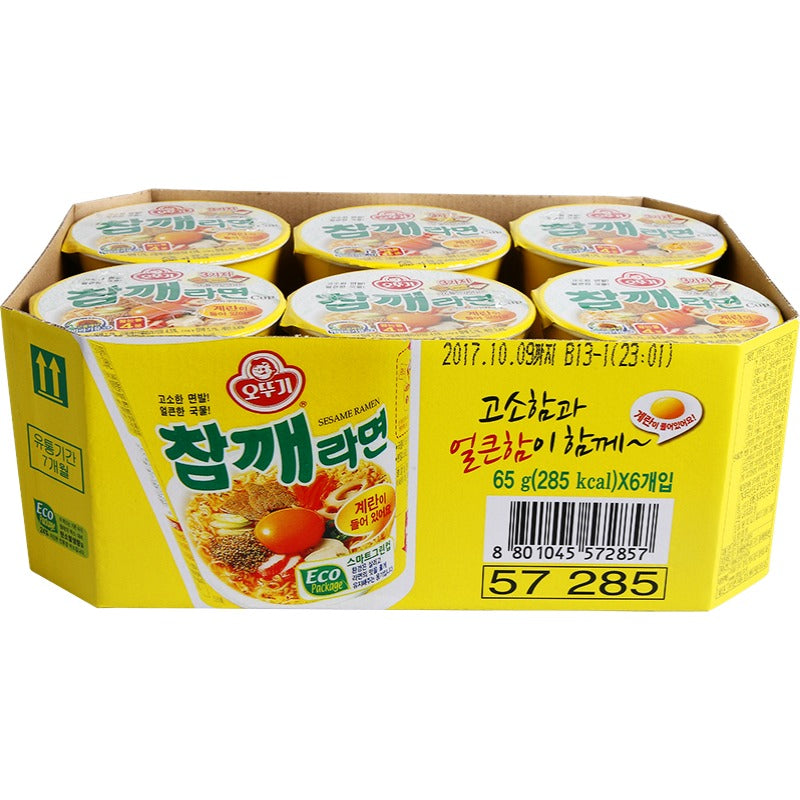 Ottogi Sesame Ramyeon Cup Noodle (65g) Pack of 6
