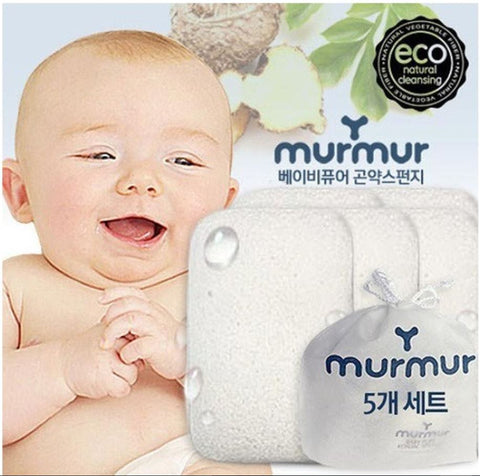 Murmur Baby 100% Natural Konjac Sponge Set of 5 - Rectangle