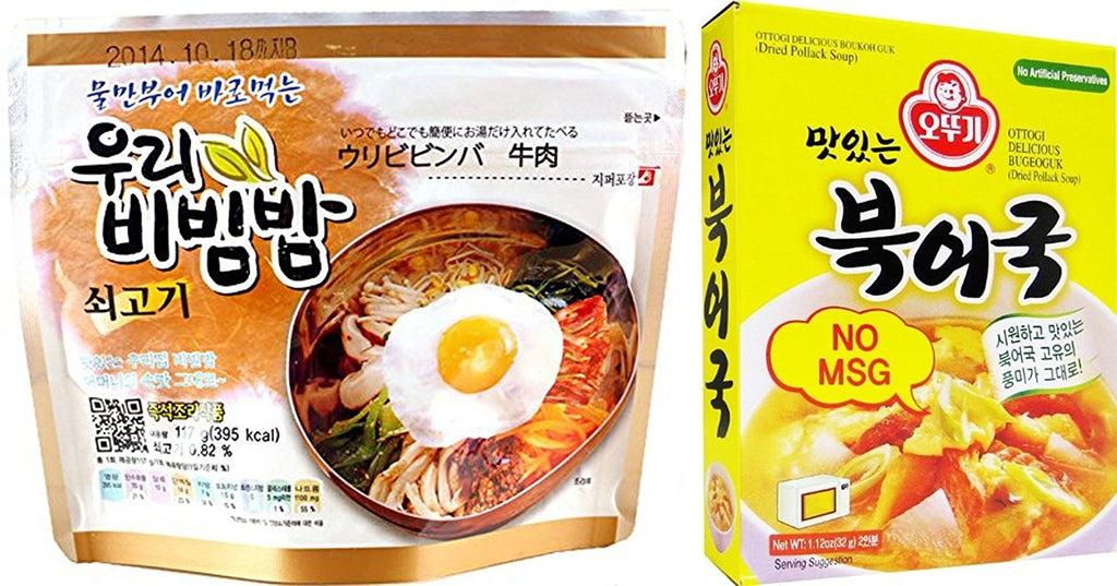 Ready to eat Bibimbap - Beef 100g and Ottogi Delicious Dried Pollack Soup 34g Combo