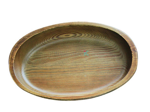 Hand Carved 100% Natural Korean Pine Wooden Bowl - Oblong (S)
