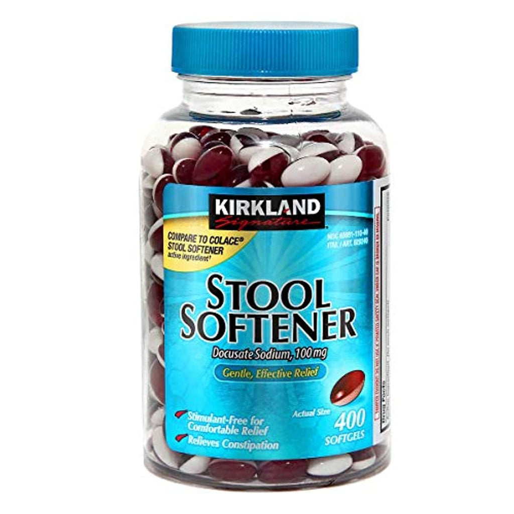 Kirkland Signature Stool Softener Docusate Sodium 100 Mg, 800 Softgels/2Bottle