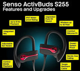 SENSO Bluetooth Wireless Headphones, Best Sports Earphones w/Mic IPX7 Waterproof HD Stereo Sweatproof Earbuds for Gym Running Workout 8 Hour Battery Noise Cancelling Headsets HiFi Cordless Headphones